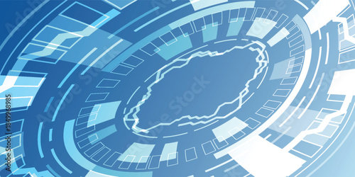 binary circuit board future technology, blue Circle eye cyber security concept background, abstract hi speed digital internet.motion move blur. pixel vector