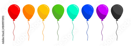 Colorful balloons set, vector illustration