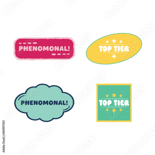 Phenomonal and top tier Vector Stamp set: Modern Bubble Designs