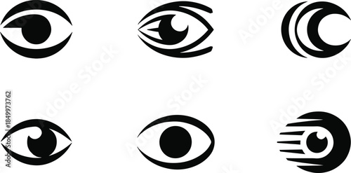 Modern Vision and Eye Logo Set - Minimalist Optometry, Surveillance, and Creative Insight Vector Icons