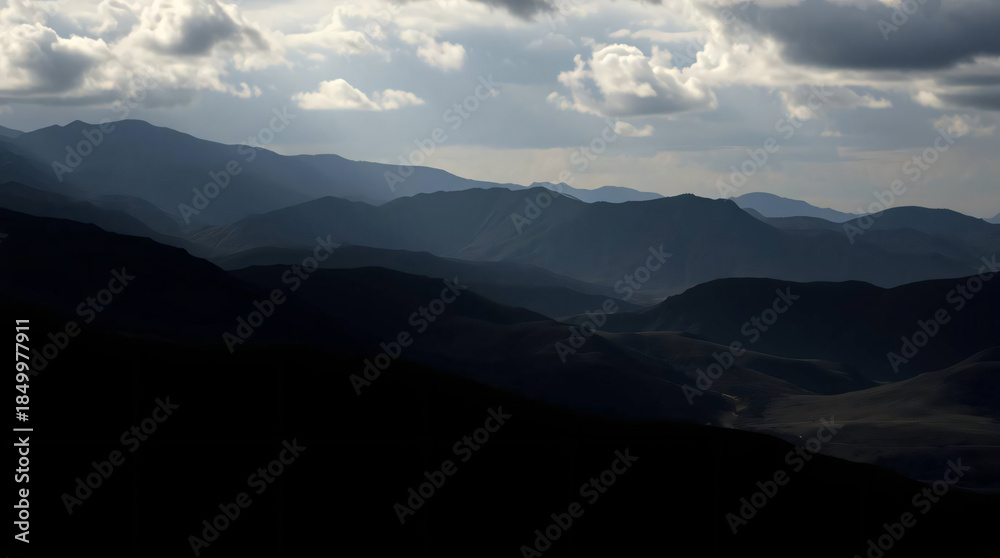 Fototapeta premium sunset in the mountains