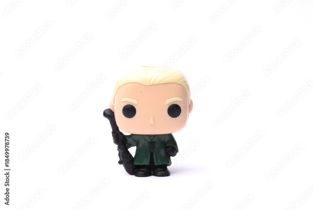 Naklejka premium ODESSA, UKRAINE - MAY 30, 2024: Funko pop figure Draco Lucius Malfoy from the Harry Potter universe