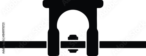 Silhouette of a router bit and workpiece clamp Vector Illustration