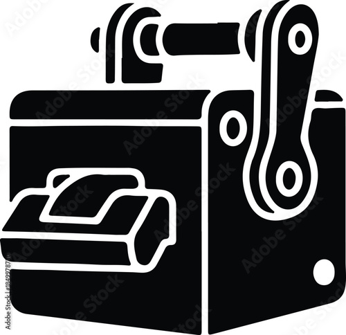 Silhouette of a retro switch lever mechanism Vector Illustration