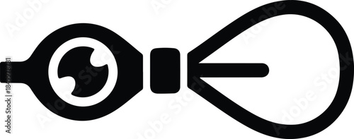 Silhouette of a simplified camera lens with iris aperture Vector Illustration