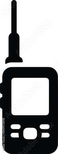 Silhouette of a walkie talkie communication device Vector Illustration