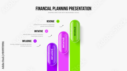 Business Strategy Presentation Design Vector Illustration. Financial Introduction Three Element Infographic Slideshow Template. Marketing Campaign 3 Option Diagram Frame Layout.