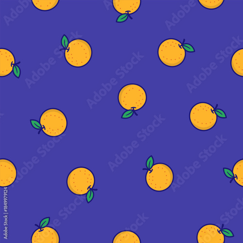 Cute orange fruits pattern background vector design
