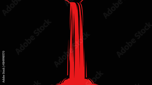 Red Liquid Pouring from Bottle Neck.