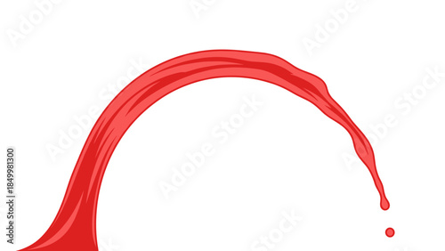 Red Liquid Splashing in an Arc.
