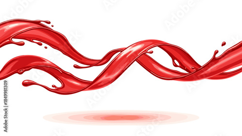 Red Liquid Splashing in Mid Air.