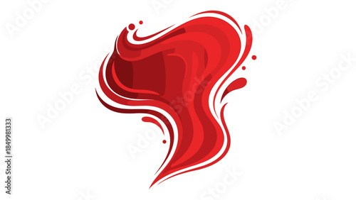 Red Liquid Splashing with Dynamic Movement.