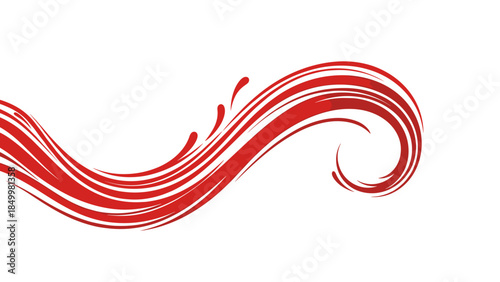Red Liquid Swirl Wave Motion Design.