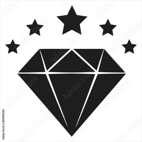 Shiny Diamond Gemstone Vector.