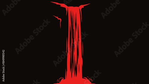 Red Paint Dripping Down from Above.