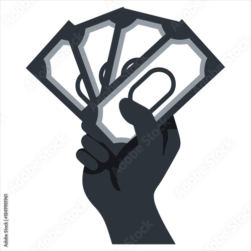 Hand Holding  of Cash Money Bills.