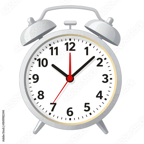 Classic analog alarm clock with twin bells.