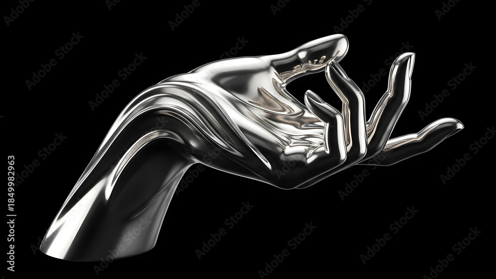 Naklejka premium Silver Hand Sculpture