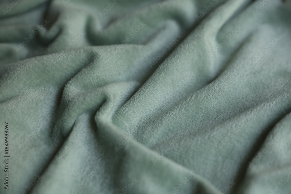 Fototapeta premium Mint green color fleece texture close up