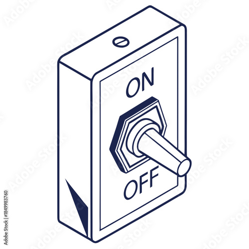 Power Toggle: Minimalist line art depicting a toggle switch, the universal symbol of control, ready to activate or deactivate. A stark, clean visual perfect for design.