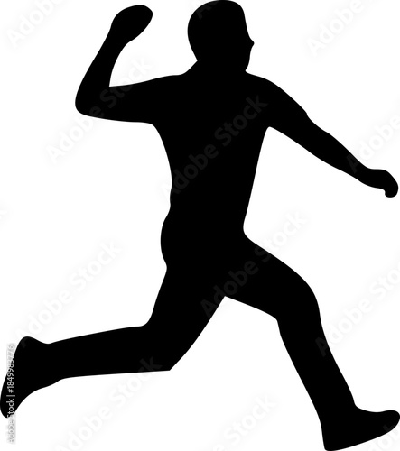 Cricket Bowler Silhouette Logo Minimal Black Vector