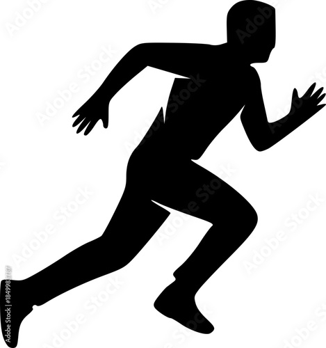 Cricket Bowler Silhouette Logo Minimal Black Vector