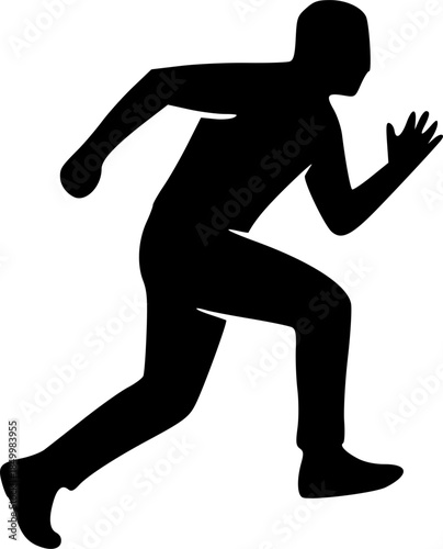 Cricket Bowler Silhouette Logo Minimal Black Vector