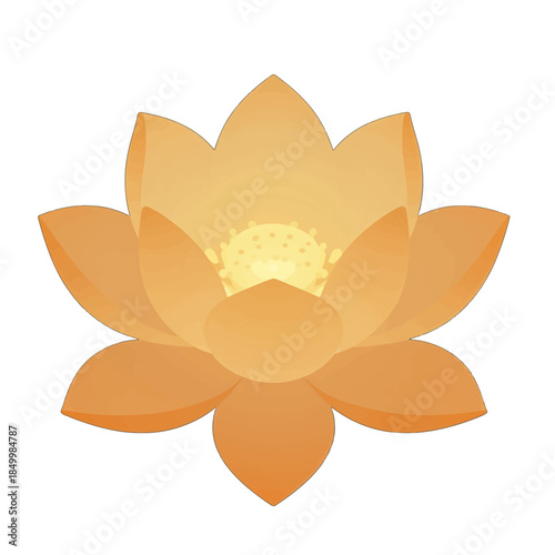 Glowing Golden Lotus Flower in Full Bloom