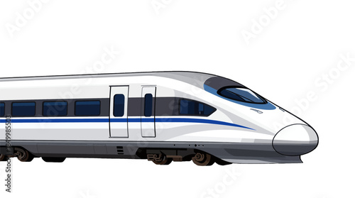 High-Speed Bullet Train with Sleek White Design