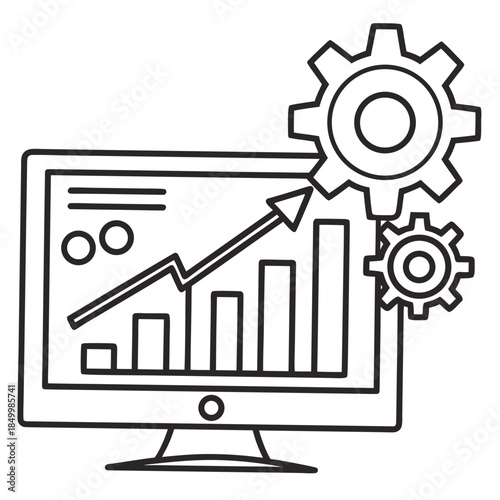 Data Analysis: A graphical representation of data analysis, depicted on a computer screen, showcases the dynamic interplay of technological and analytical elements.