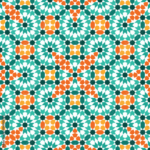 Vibrant Islamic Geometric Seamless Pattern
