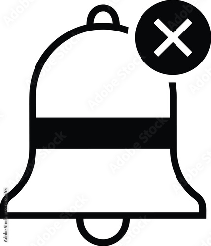 Modern outline icons showing a ringer bell with a cancel mark to denote specialized sound suppression, inactive alerts, and deactivated push message notifications.