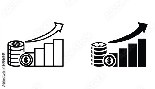 Inflation vector Icons set. Symbol of financial interests. Linear style inflation icon. Vector illustration isolated on white background.