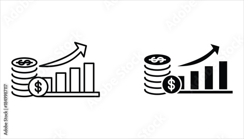 Inflation Icon set. Symbol of financial. Vector illustration for web design. Isolated on white background.