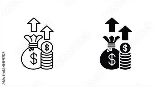 Inflation Icon set. Symbol of financial. Vector illustration for web design. Isolated on white background.
