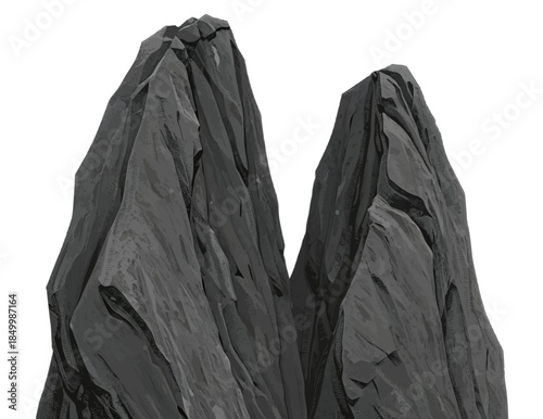 Rough textured gray mountain peaks