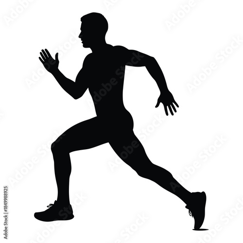 man running in motion sprinting fast athlete
