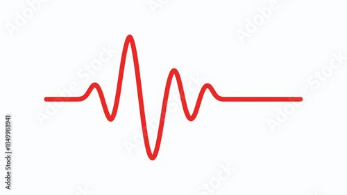 Red Sound Waveform Signal Graph Line.