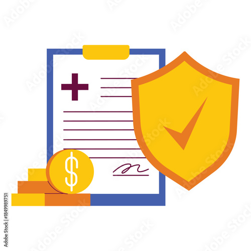 Insurance Policy Document with Shield Emblem.