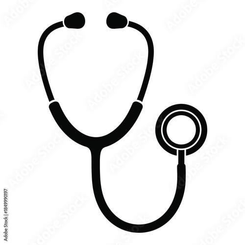 Medical stethoscope icon for health checkups and diagnostics tools