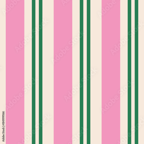 Abstract vector seamless pattern with vertical pink stripes on beige background. Geometric pattern with vintage stripes. Retro style print. Illustration background design for fabric and prints.