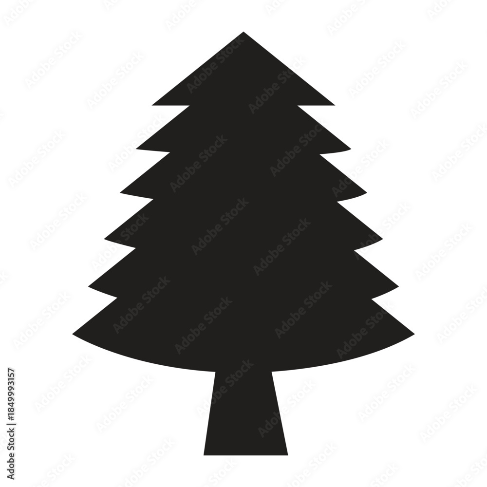 Fototapeta premium Black Christmas Icon. Christmas tree vector icon ,