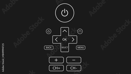 Remote Control Buttons and Power Icon.