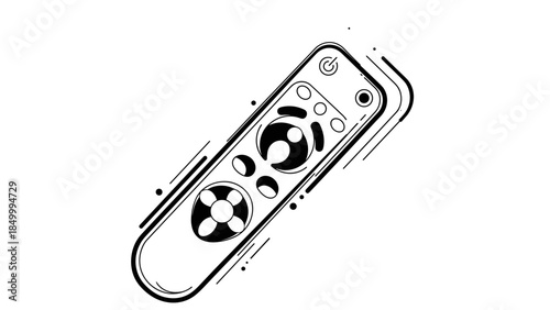 Remote Control Device with Joystick and Buttons.