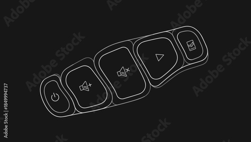 Remote Control Buttons with Various Symbols.
