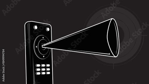 Remote Control with Megaphone Illustration.