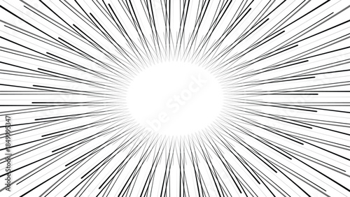 Radial speed lines abstract background with dynamic motion effect