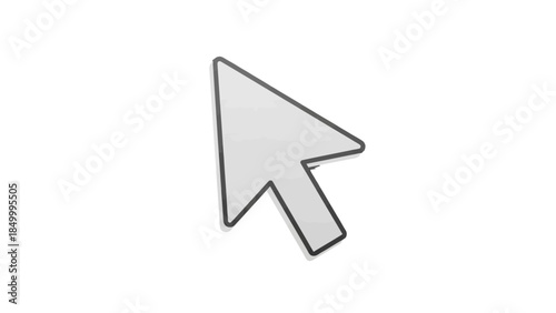 A classic white computer mouse cursor with a black outline pointing diagonally on a clean white background.