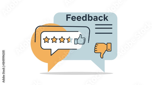 Feedback concept with positive and negative ratings