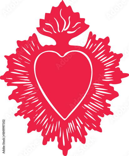 Sacred heart decorative symbol vector illustration isolated on white background